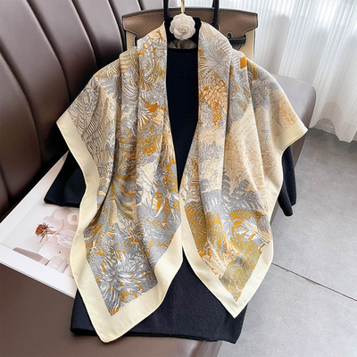 春秋新款丝绒棉90方巾丝巾