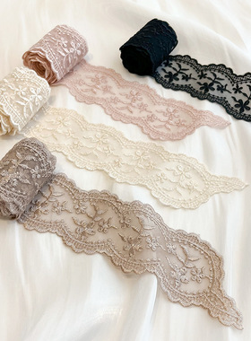 黑色纯欲蕾丝飘带女细窄长条小丝巾春夏超仙发带绑发绑包腰带领巾