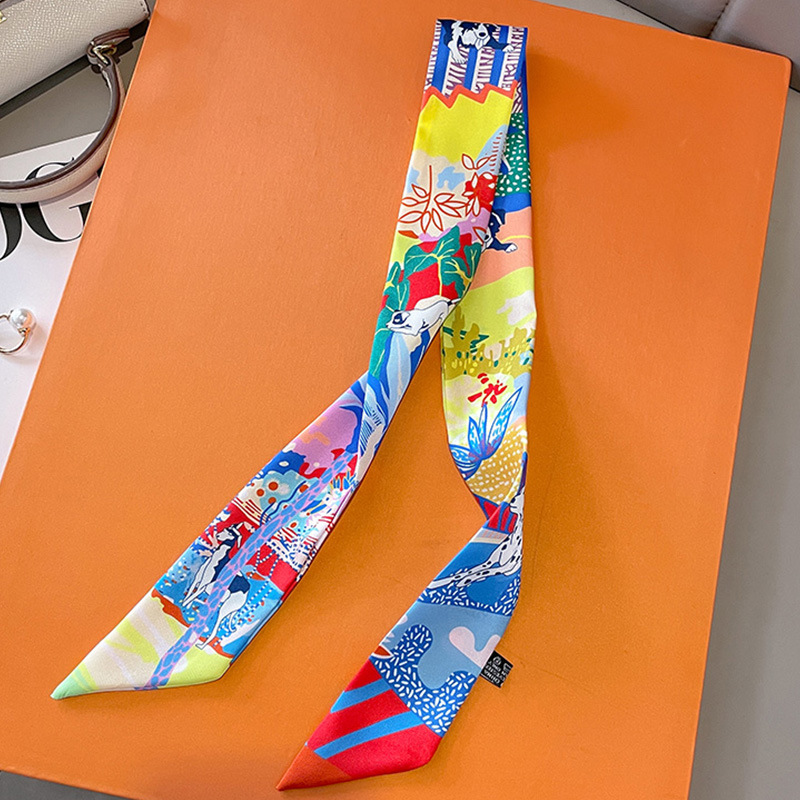 自由之城法式复古长条小丝巾女24新款绑包包缠手柄丝带窄飘带领巾