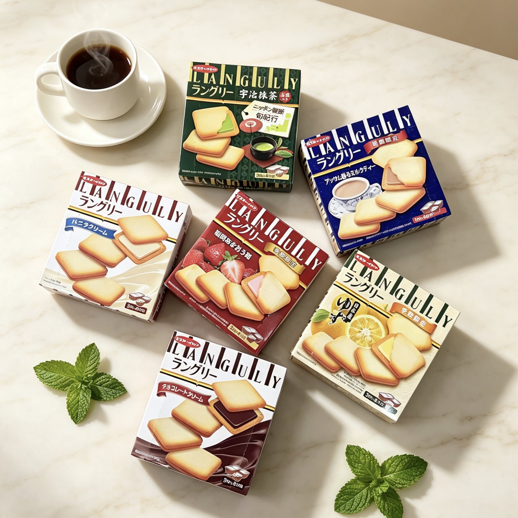 日本原装代购依度云languly患有曲奇奶油抹茶夹心饼干下午茶零食