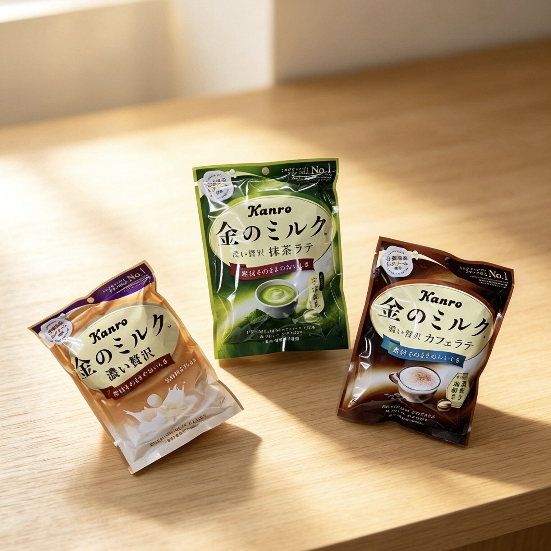 Kanro甘乐进口奶糖抹茶白巧克力夹心糖袋装日本零食代购