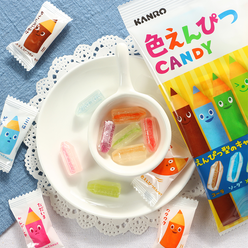 日本进口零食品 甘乐KANRO 彩色铅笔糖蜡笔造型糖8味儿童水果糖果 零食/坚果/特产 传统糖果 原图主图