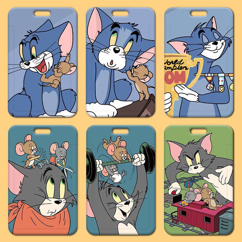 猫和老鼠卡套校园卡学生可爱饭卡门禁公交卡厂牌保护套挂绳钥匙扣