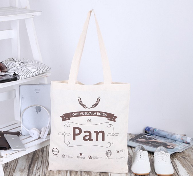 日本杂志款 中号白色棉布手提袋购物袋收纳袋节能环保袋