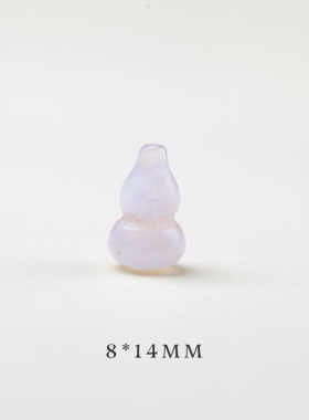 天然粉水晶葫芦吊坠把玩小摆件diy编制配饰紫色吉祥物手链原石