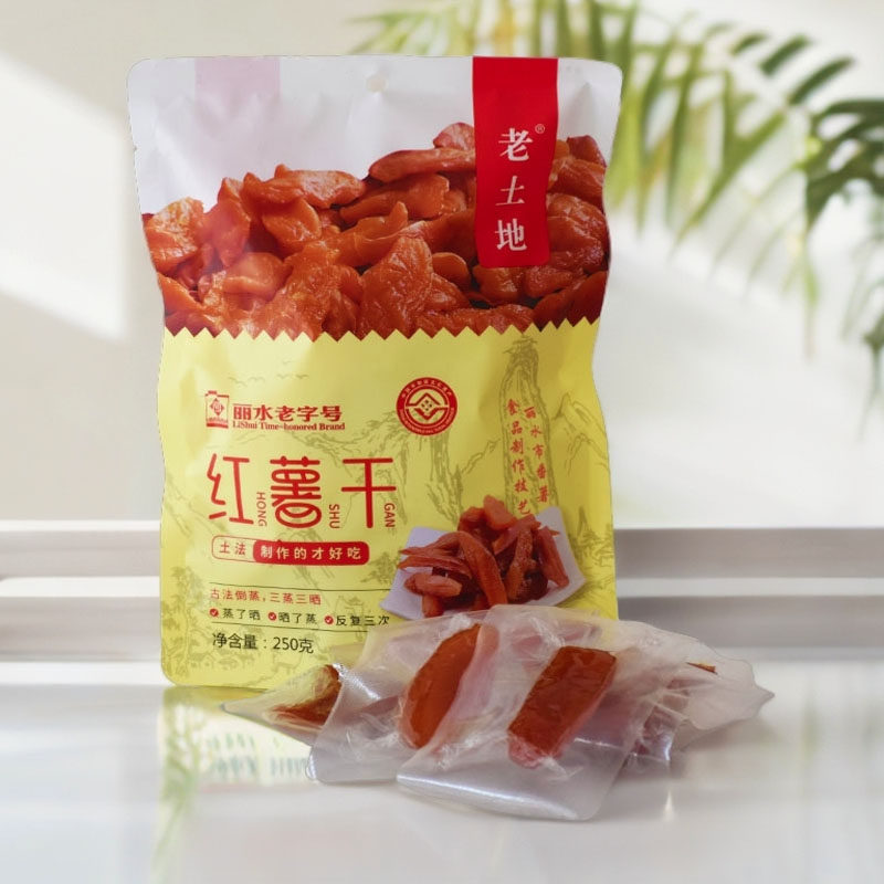老土地红薯干红薯条番薯干软糯250g真空包装缙云特产休闲零食