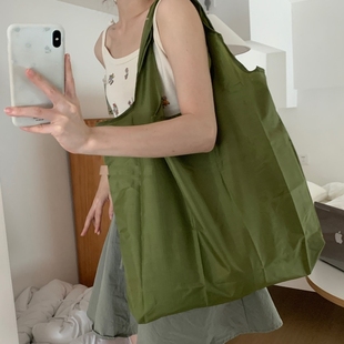 简约可折叠环保购物袋便携大容量超市买菜包防水牛津布结实耐用