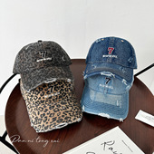 春夏日系帽子 鸭舌帽男士 牛仔棒球帽女显脸小棒球帽韩版 数字个性