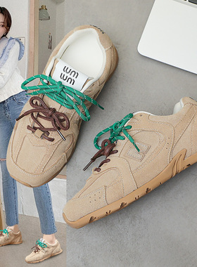 【sheii苏茵茵】求对比~阿复古真皮休闲运动德训鞋女阿甘鞋