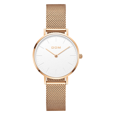 DOM腕表 2024新款学生手表女商务网带简约气质轻奢小众女式石英表