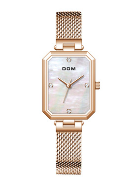DOM腕表 轻奢复古手表女中学生ins小众设计简约气质百搭精致女表