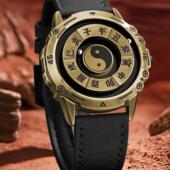 本命年复古款 小众手表男女士十二时辰八卦国风日晷太极磁力地支表