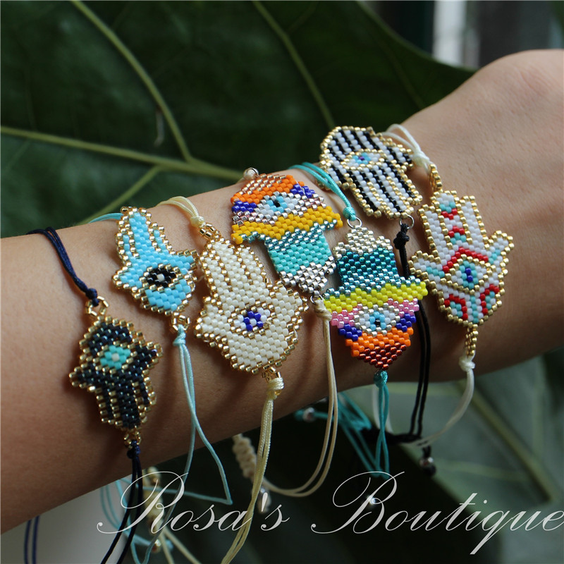 Hand Made Beading手工编织米珠ins同款马赛克积木土耳其眼睛手掌