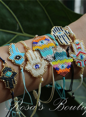 Hand Made Beading手工编织米珠ins同款马赛克积木土耳其眼睛手掌