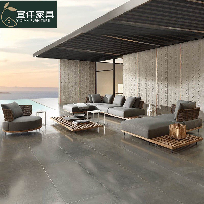 户外休闲沙发庭院柚木高端别墅单人多人藤椅露天花园藤编家具组,住宅家具,户外沙发,淘宝优惠券,粉丝福利购,淘宝优惠卷