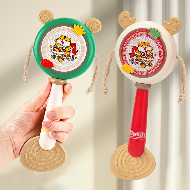 国潮婴儿拨浪鼓可啃咬水煮
