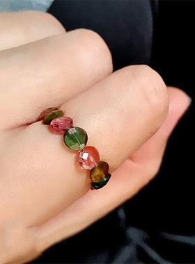 碧玺瑞铺圆形旺夫人气可定做戒指