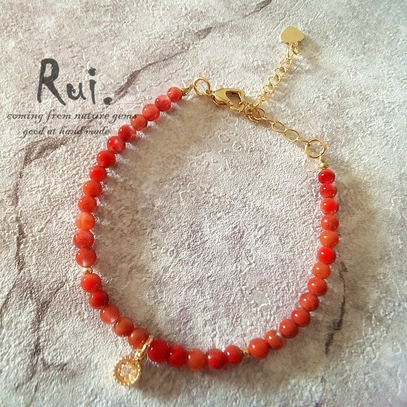 RUIPU 조디악 년 붉은 밧줄 천연 남쪽 붉은 마노 목걸이 여성 14K 금도금 핸드 쥬얼리 특별 정리 세일