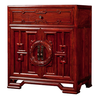 允典红木家具花梨木刺猬紫檀书香门第双门单抽橱斗柜储物柜全实木
