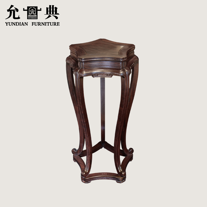 允典紫檀龙纹五足香几