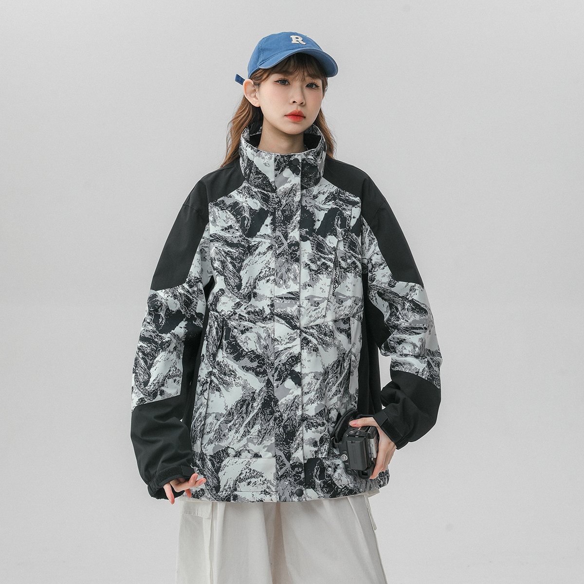 春季新款立领连帽撞色拼接情侣冲锋衣登山服夹克JK18/P65/98,男装夹克,星座202-3