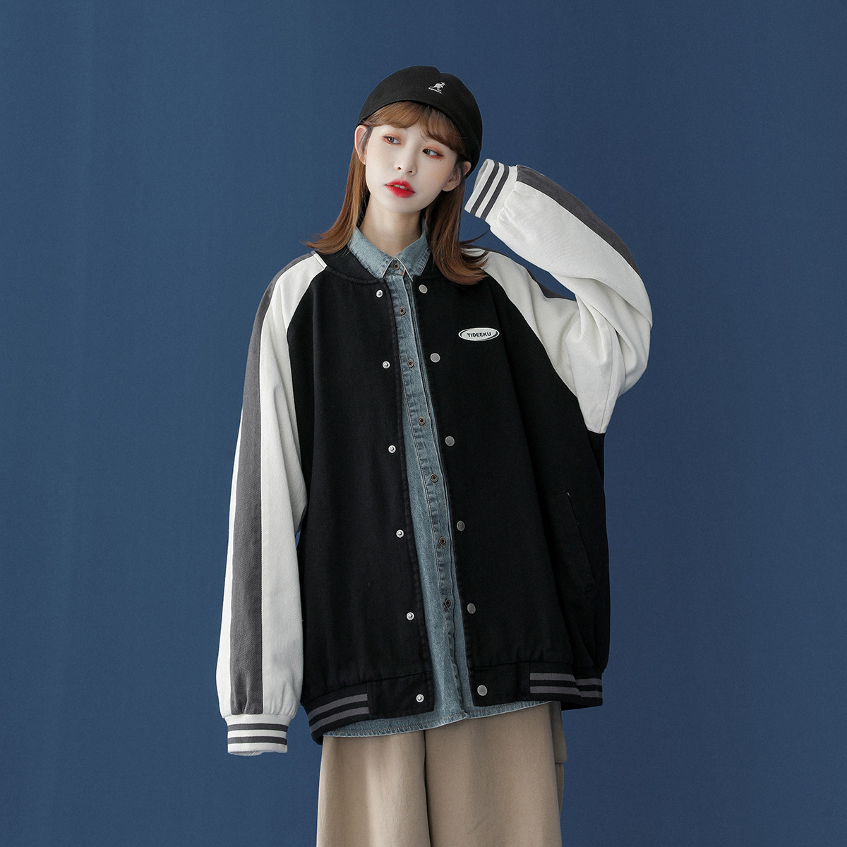 青春撞色棒球服潮流情侣字母夹克上衣9106/P95/148,男装夹克,星座202-3