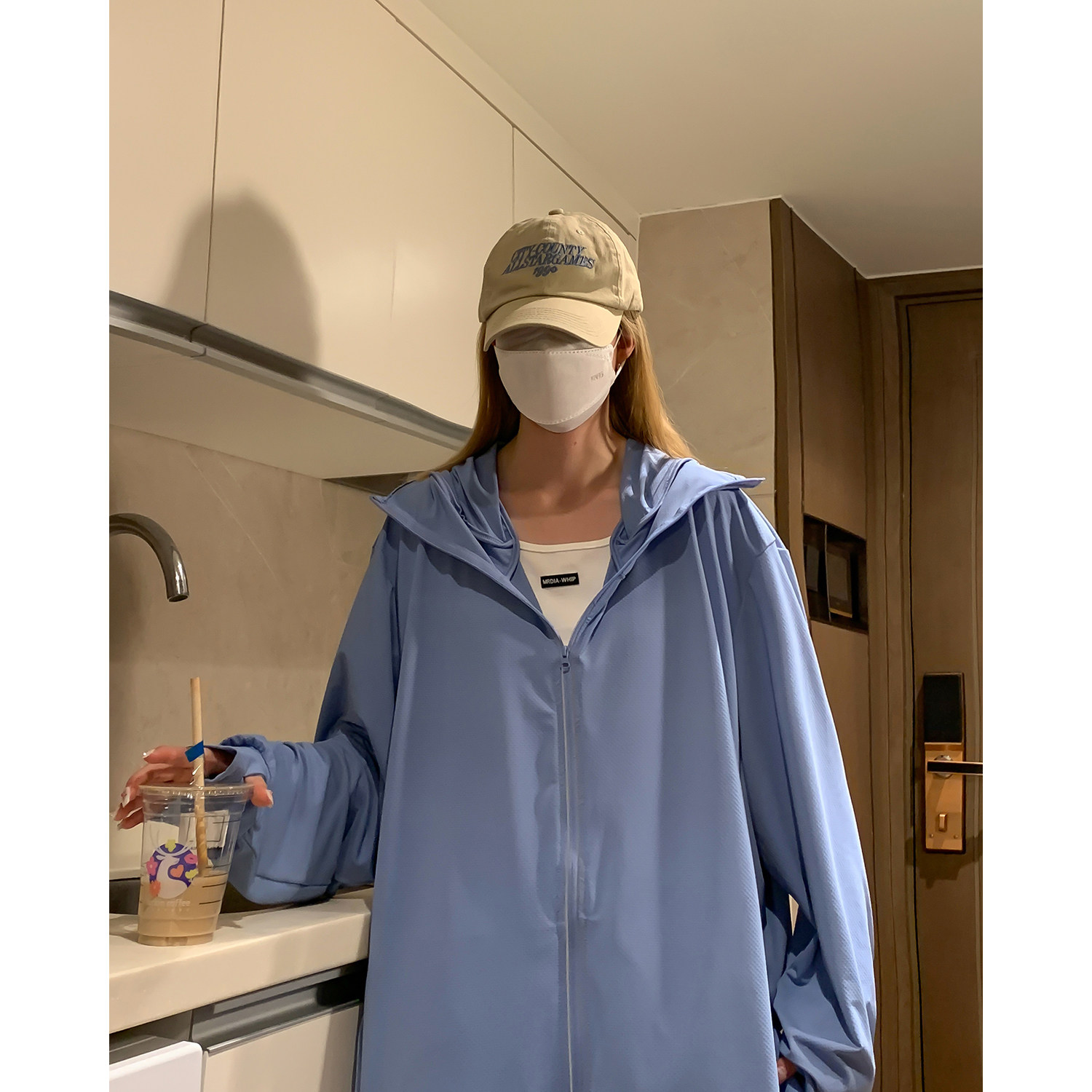 夏季纯色情侣款连帽长袖防晒衣薄款外套F109/P39，男装防晒衣，星座202-3