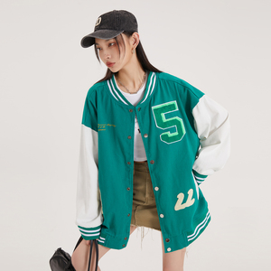 字母水洗毛巾料刺绣棒球服夹克情侣外套 976 / P100图片