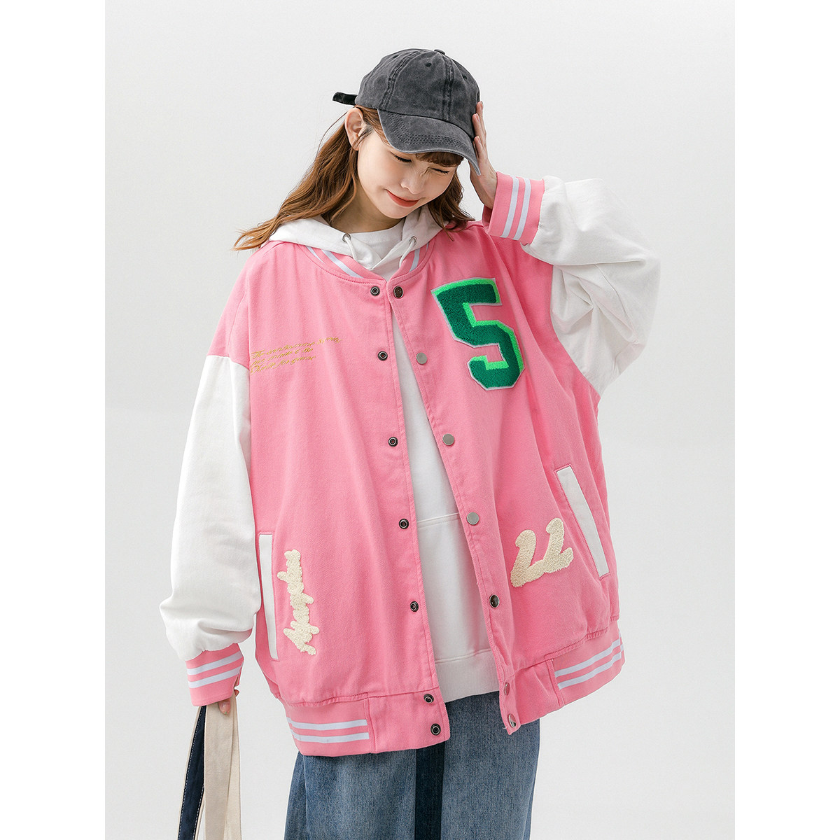 大货充足字母水洗毛巾料刺绣棒球服夹克情侣外套976/P100,男装夹克,星座202-3