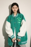 字母水洗毛巾料刺绣棒球服夹克情侣外套976/P100，男装夹克，星座202-3