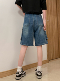夏季工装五分裤潮流大口袋情侣水洗牛仔短裤K2206/P65，男装牛仔裤，星座202-3