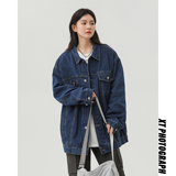 新款多口袋潮流水洗牛仔夹情侣纯色牛仔外套N606/P98，男装工装外套，星座202-3