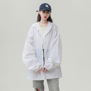 夏季纯色连帽宽松情侣防晒衣 F169 /P78图片