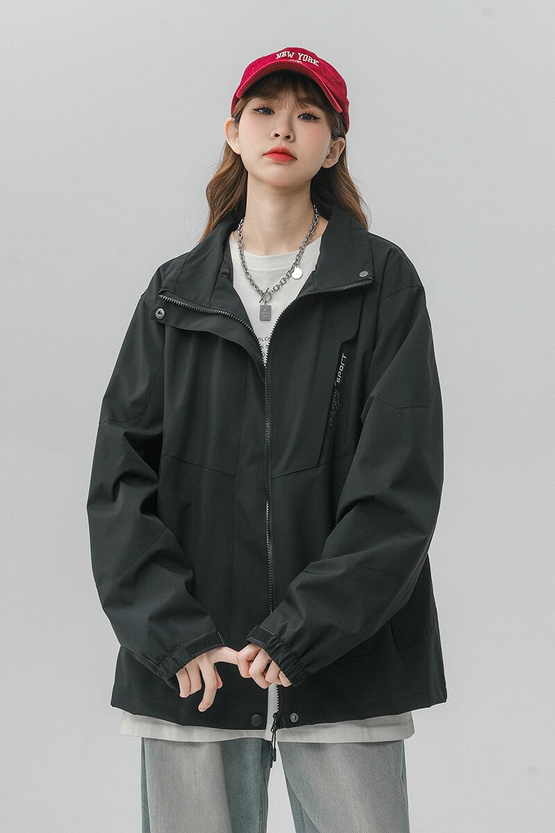 立领连帽撞色拼接情侣冲锋衣登山服夹克JK18/P65/98,男装夹克,星座202-3