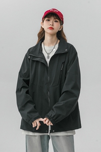 立领连帽撞色拼接情侣冲锋衣登山服夹克 JK18/P65/98图片