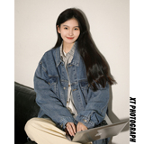 新款多口袋潮流水洗牛仔夹情侣纯色牛仔外套N606/P98，男装工装外套，星座202-3