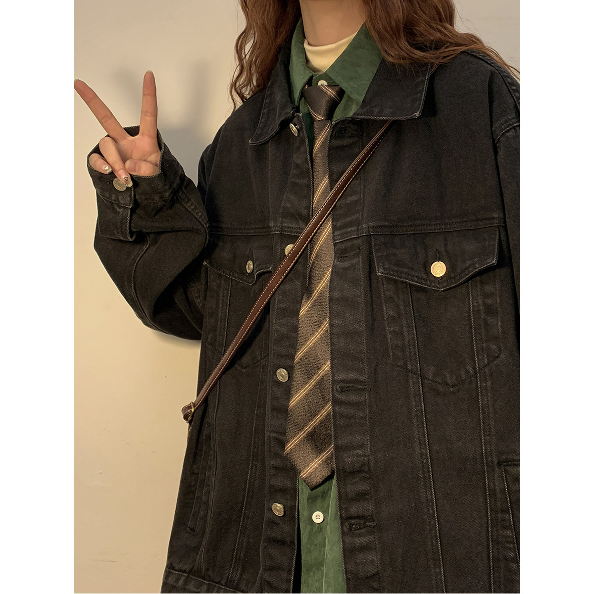 新款多口袋潮流水洗牛仔夹情侣外套N606/P98,女装短外套,星座202-3