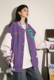 字母水洗毛巾料刺绣棒球服夹克情侣外套976/P100，男装夹克，星座202-3