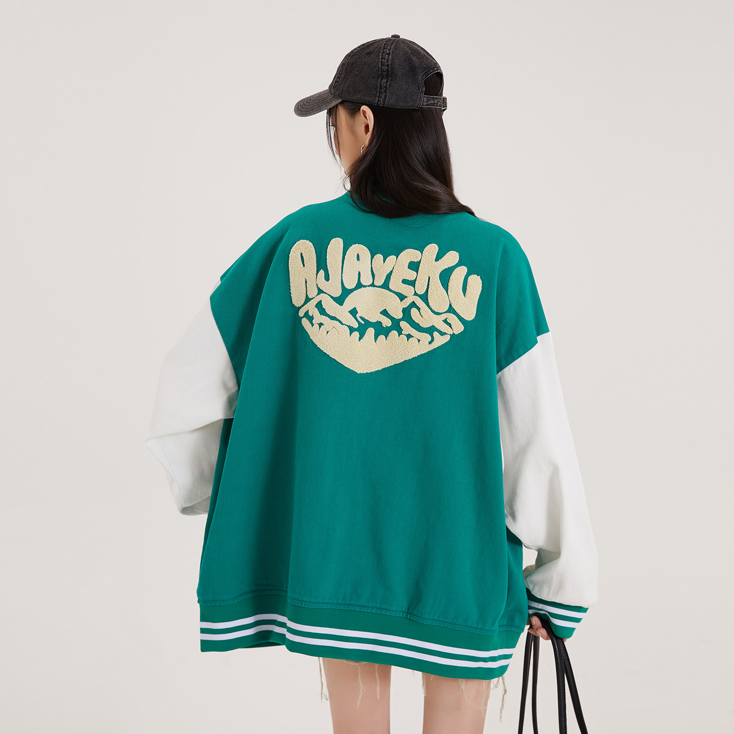 字母水洗毛巾料刺绣棒球服夹克情侣外套976/P100,男装夹克,星座202-3