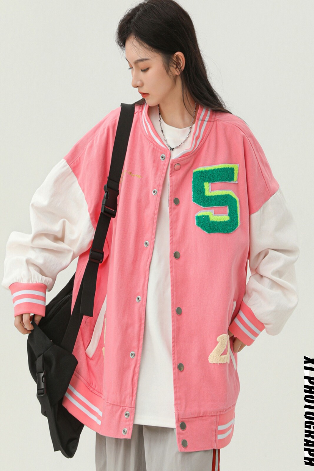 字母水洗毛巾料刺绣棒球服夹克情侣外套976/P100,男装夹克,星座202-3