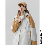 春季新款立领连帽撞色拼接情侣冲锋衣登山服夹克JK18/P65/98，男装夹克，星座202-3