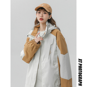 春季新款立领连帽撞色拼接情侣冲锋衣登山服夹克 JK18/P65/98图片 春季新款立领连帽撞色拼接情侣冲锋衣登山服夹克 JK18/P65/98图片