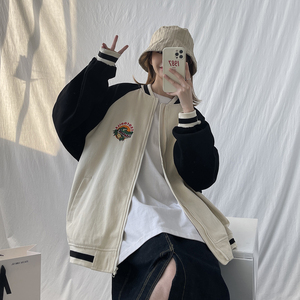棒球领潮流鳄鱼水洗长袖休闲夹克 JK97/P90138图片