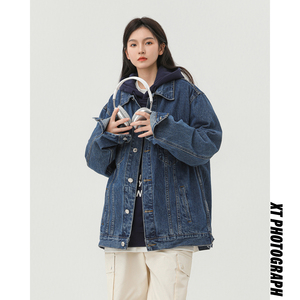 字母刺绣水洗潮流休闲情侣外穿牛仔外套 608/ P105，男装工装外套，星座202-3