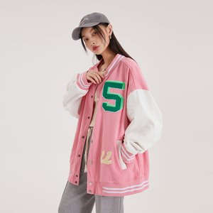 字母水洗毛巾料刺绣棒球服夹克情侣外套 976 / P100图片