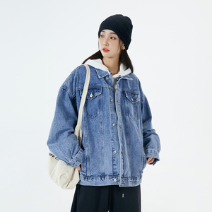 中性情侣款牛仔夹克宽松韩版外套 N991/P98 148图片
