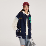 字母水洗毛巾料刺绣棒球服夹克情侣外套976/P100，男装夹克，星座202-3