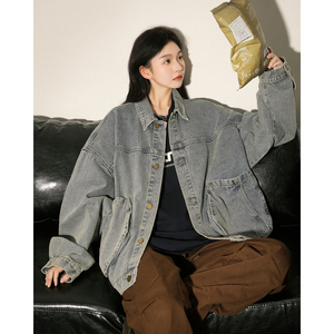 水洗休闲牛仔夹克立体口袋情侣外套上衣 N9002/P105，男装夹克，星座202-3