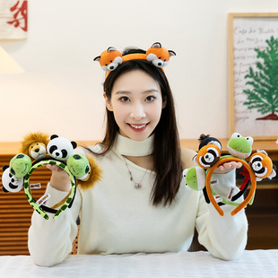 动物园卡通跳跳虎发箍女可爱老虎公仔发卡拍照表演成人儿童头饰品