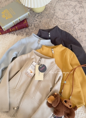 Spring韩国童装2025冬季新款亲子双面绒立体显瘦保暖卫衣女童T恤